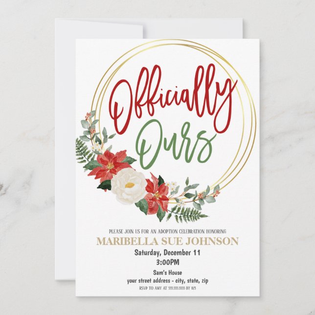 Noël Adoption Fête Invitation (Devant)