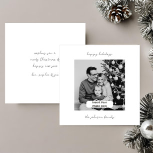Noël Ajouter une photo Carte personnalisée noire e