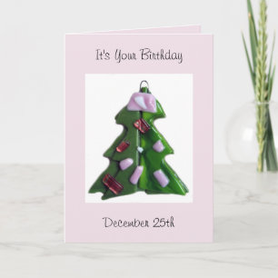 Noël Anniversaire - Glass Tree 2 Carte de vacances