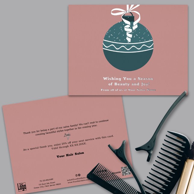 Noël Arbre Bauble Foil Saison Carte de vacances (Christmas Tree Bauble Foil Season Holiday Card)