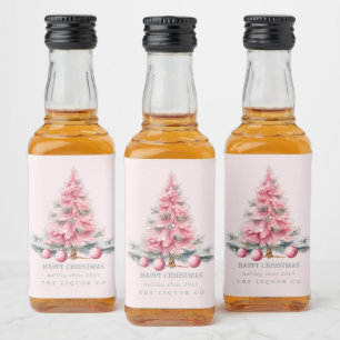 Noël Arbre Baubles Mini Liquor Étiquette bouteille