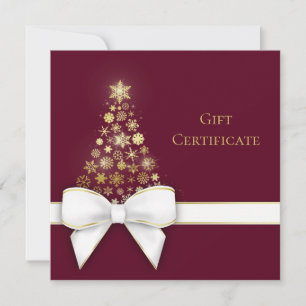 Noël Arbre Bow Snowflakes Violet Red Carte cadeau