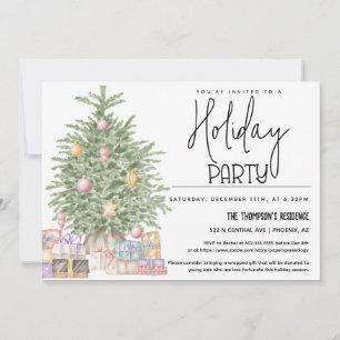 Noël Arbre Fête Invitation avec Cadeaux