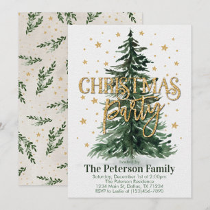 Noël Arbre Fête Invitation Invitation