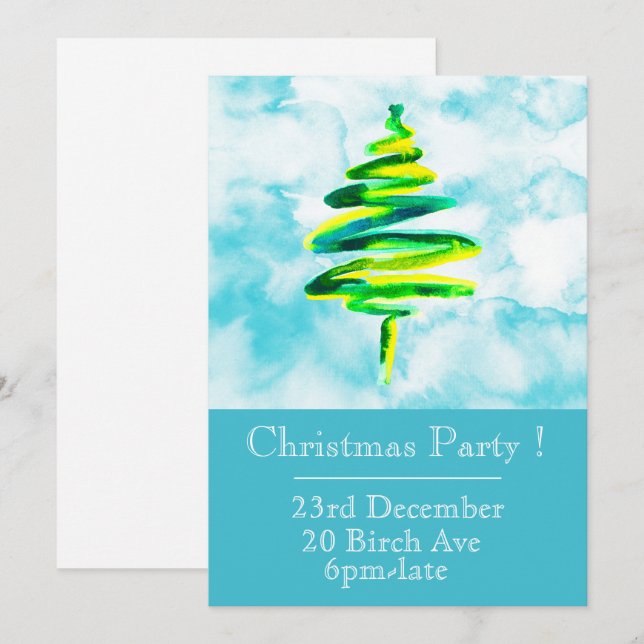Noël arbre invitation (Devant / Derrière)