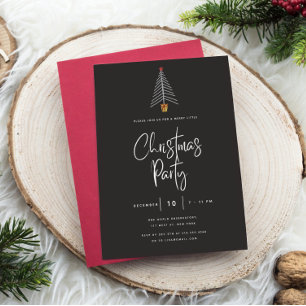 Noël Arbre Noir Fête de Noël Invitation