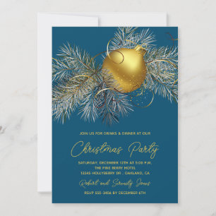 Noël Arbre Ornament Invitation bleu