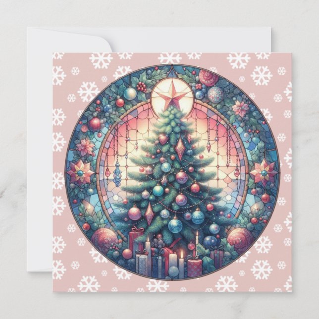 Noël Arbre rond Carte de voeux Noël (Devant)