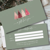 Noël Arbre rouge rose vert certificat cadeau