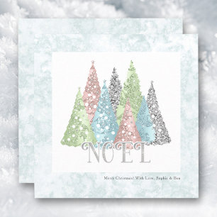 Noel Arbres de Noël Moderne Carte de vacances