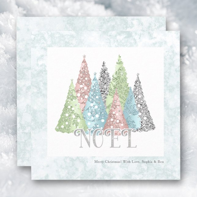 Noel Arbres de Noël Moderne Carte de vacances (Noel Christmas Trees Modern Holiday Card)