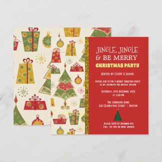 Noël Arbres et cadeaux Noël Fête Invitation