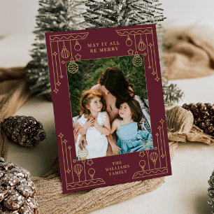 Noël Art déco ligne Art déco carte de vacances pho