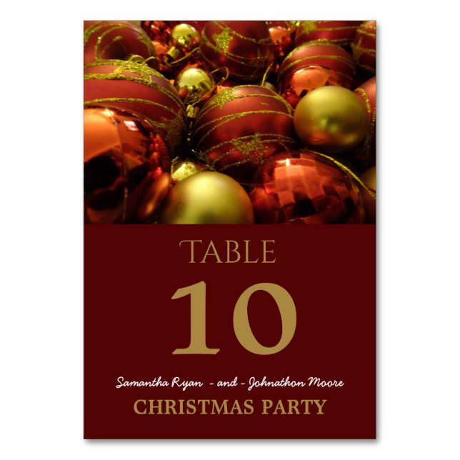 Noël Baubles Numéro de table (Par défaut)
