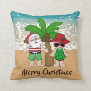 Noël bilatéral Père Noël au coussin de plage