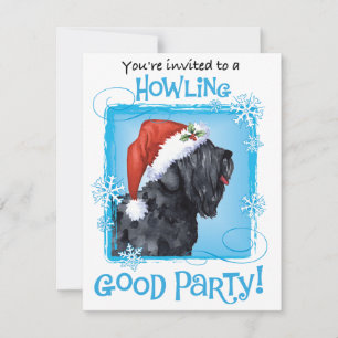 Noël Black Russian Terrier Invitation de vacances