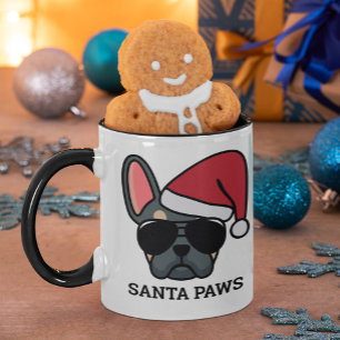 Noël Bleu Tan French Bulldog Mug