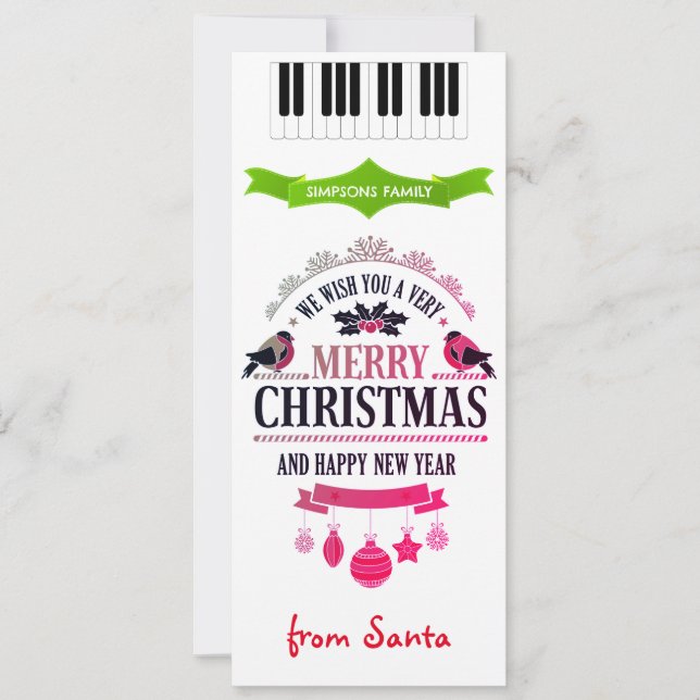 Noël Bonne année Carol Card (Devant)