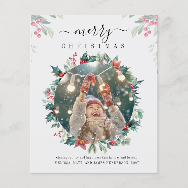 Noël Botanique Photo vacances Carte de voeux (Devant)