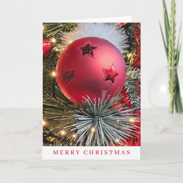 Noël boule jusqu'à fermer la carte de Noël (Devant)