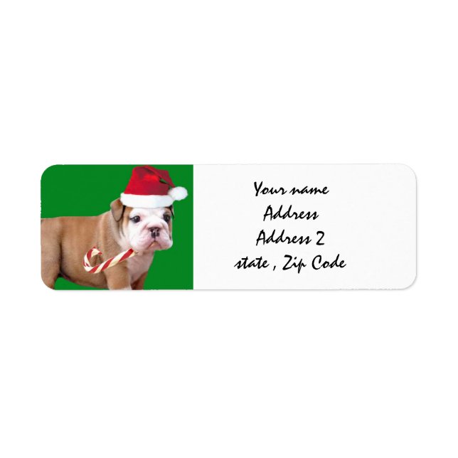 Noël Bulldog expédition étiquettes (Devant)