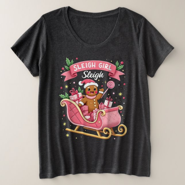 Noël Candy Sleigh Girl Gingerbread Fête (Design devant)