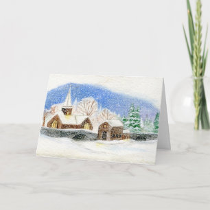 Noël / Carte de vacances : Couleur d'eau du villag