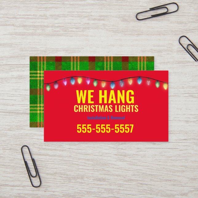 Noël Cartes de visite de l'installation (Devant/Arrière en situation)