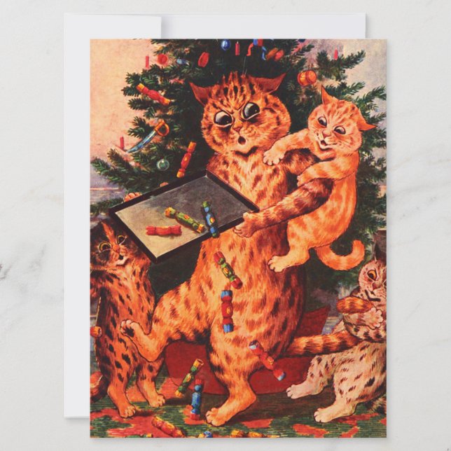 Noël Catland Louis Wain Flat Card (Devant)