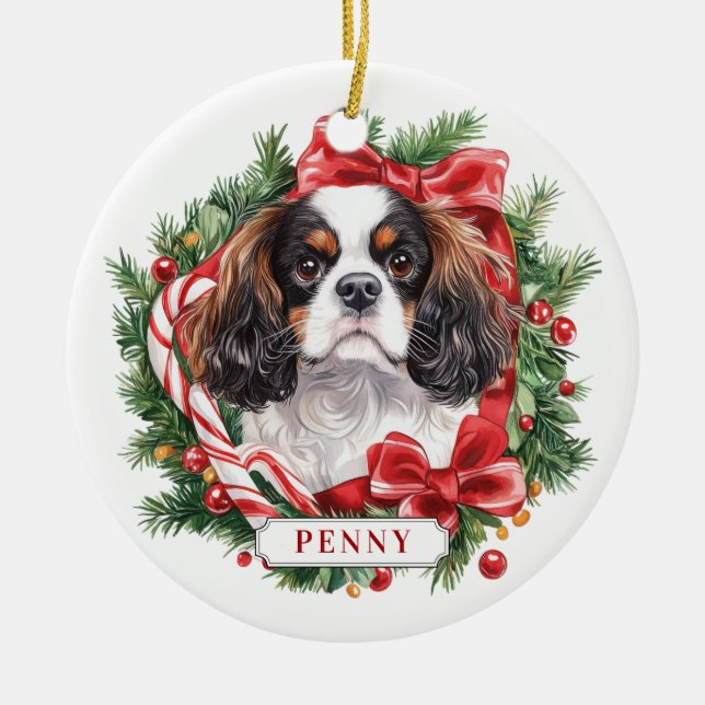 Noël Cavalier King Charles Dog Ornement (Devant)