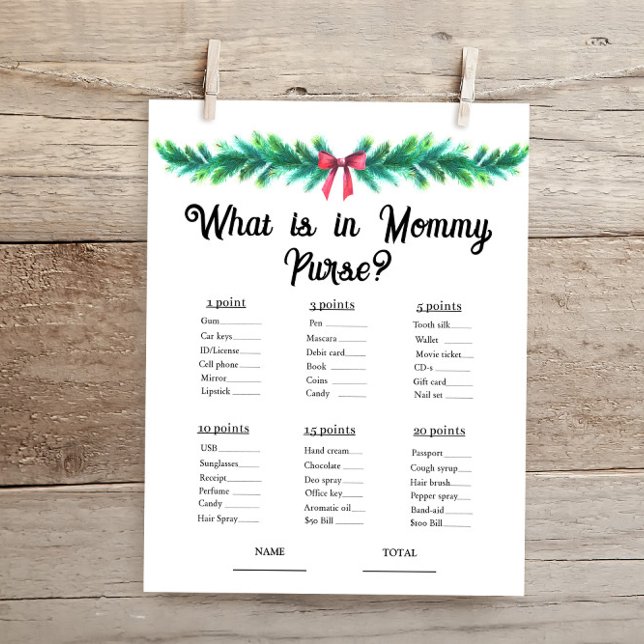 Noël Ce qu'il y a dans le jeu de Baby shower de bo (Créateur téléchargé)