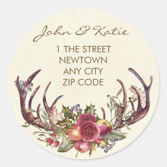 Noël changement d'adresse autocollant hiver saint (Devant)