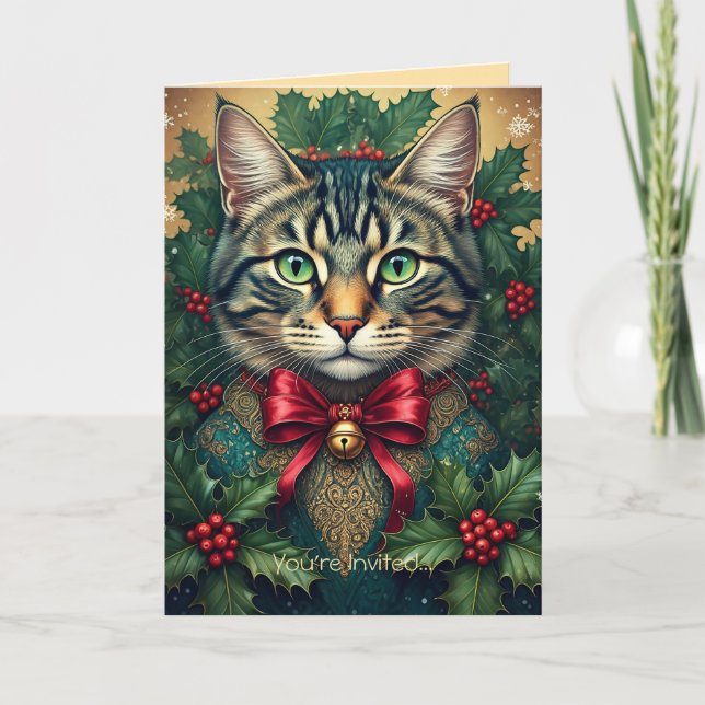 Noël Chat 2024 Invitation de fête (Devant)