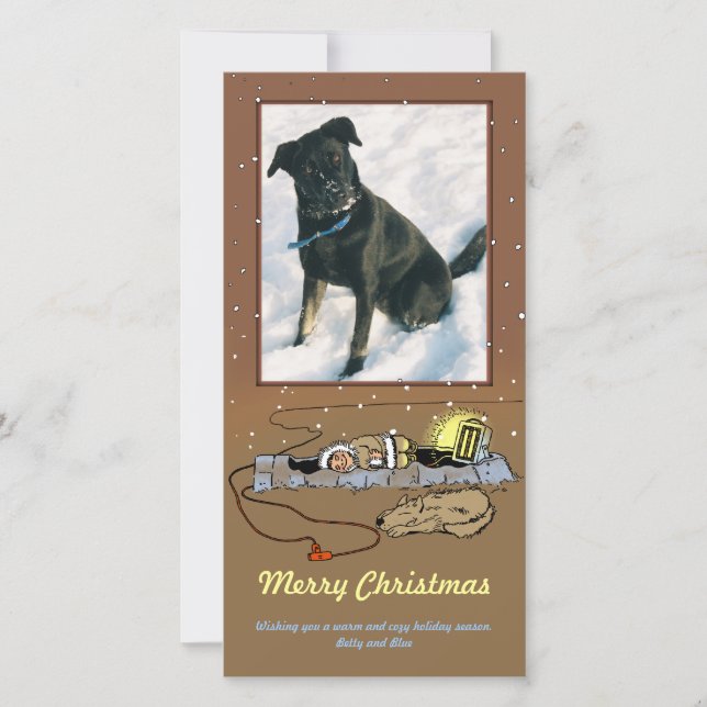 "Noël chaud et cosy" Carte photo (Devant)