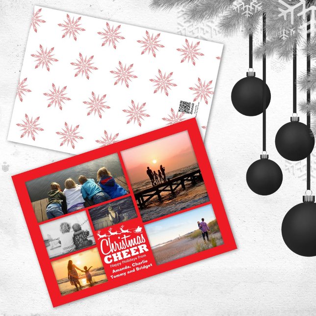 Noël Cheer Père Noël Red Holiday Carte photo (Créateur téléchargé)