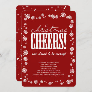 Noël Cheers Snowflakes Fête Invitation