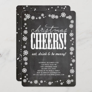 Noël Cheers Snowflakes Fête Invitation