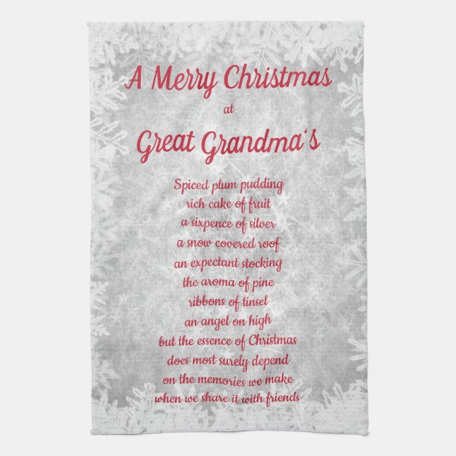 Noël chez Great Grand's House Serviettes de cuisin (Vertical)