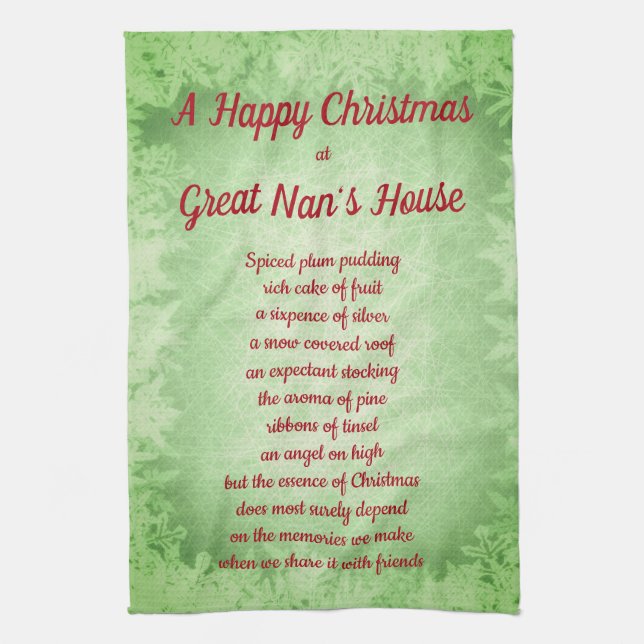 Noël chez Great Nan's House Serviettes de cuisine (Vertical)