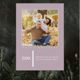 Noël chic minimaliste   Carte photo rose