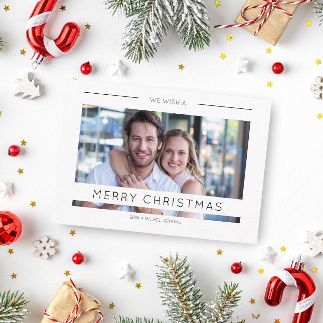 Noël Chic Typographie moderne Photo personnalisée (Créateur téléchargé)
