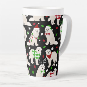 Noël Chiens des grandes Pyrénées Latte Mug