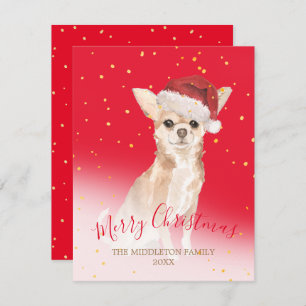 Noël Chihuahua Chien Or Rouge Salutation saisonniè