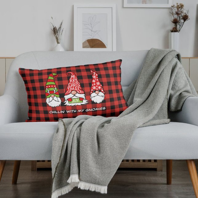 Noël Chillin' Avec Mes Gnomies Lance Oreiller (Créateur téléchargé)