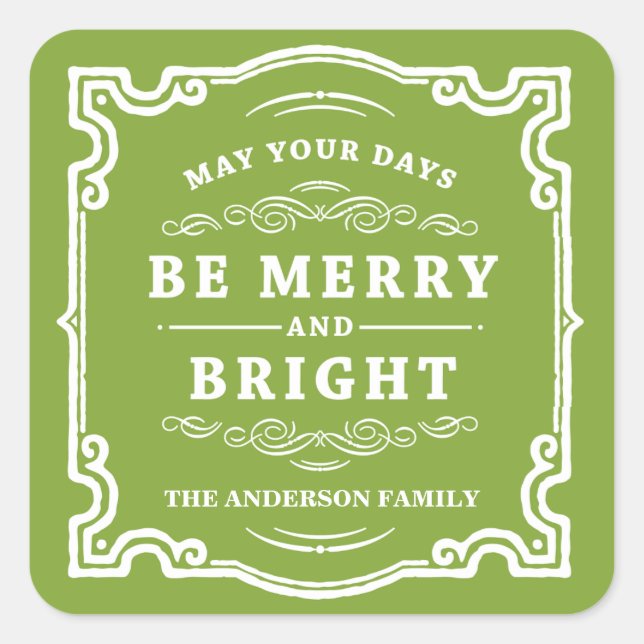 Noël classique | Étiquettes de l'étiquette cadeau  (Devant)