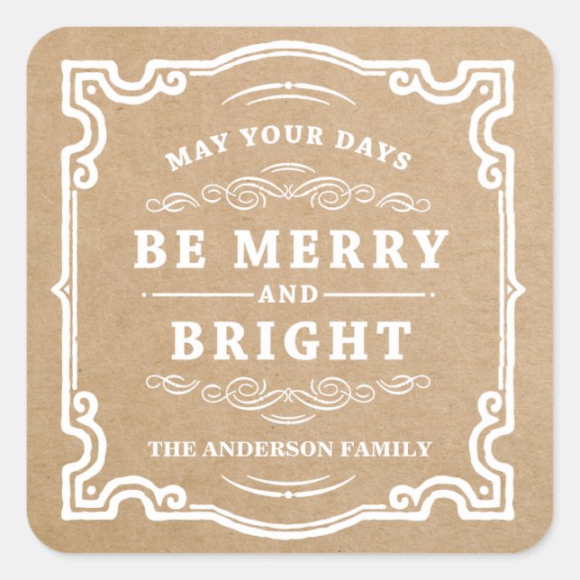 Noël classique | Étiquettes de l'étiquette cadeau  (Devant)