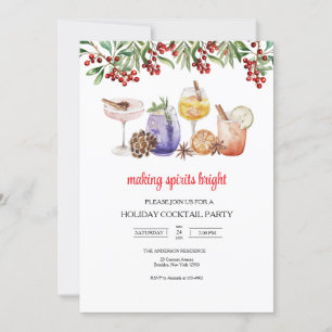 noël Cocktail férié Invitation