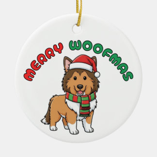 Noël Collie Ornement : Joyeux Woofmas