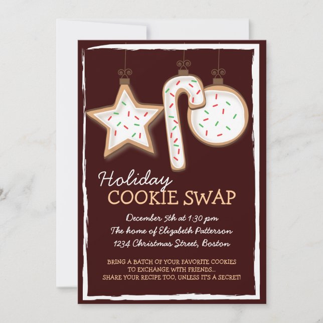 Noël Cookie Swap Invitation de vacances (Devant)