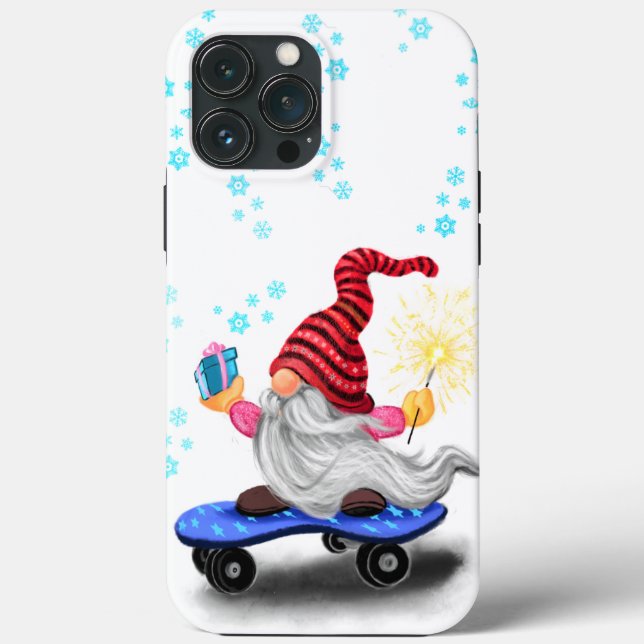 Noël coque iphone cadeau patineur cadeau Gnome ave (Verso)